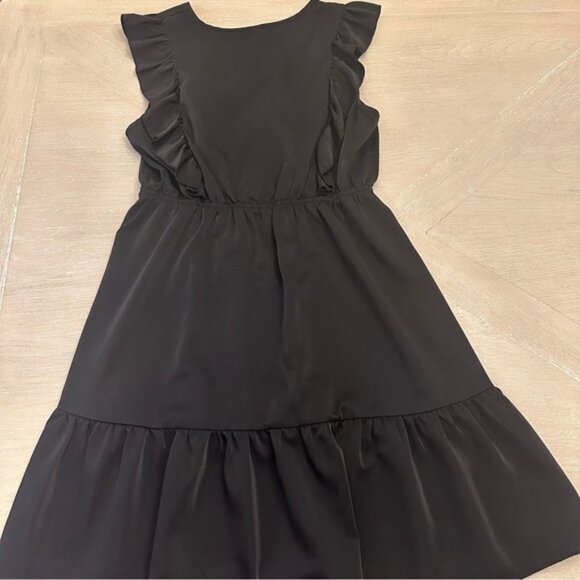 SHEIN Black Ruffle Mini Dress - Picture 1 of 6
